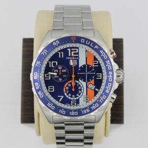 New Tag Heuer Formula 1 Mens Watch CAZ101AT.BA0842 Gulf Oil X Blue Orange F1 SS